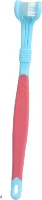 Produktbild von Zahnbürste für Hunde mit dreifachem Kopf 17cm Blau