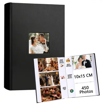 Productafbeelding van Omgoods - Fotoalbum voor 450 Foto's 10x15cm met Schrijfruimte, Zwart