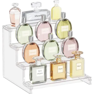 Image de Support d'exposition à 4 niveaux - Organisateur de rangement en acrylique pour produits cosmétiques - 22,8 cm
