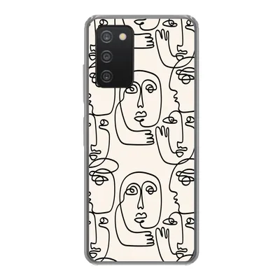 Produktbild von MuchoWow® Handyhülle Schutzhülle Hülle für Samsung Galaxy A33 5G Gesicht - Muster - Strichzeichnung Silikon Softcase Handy Hülle - Kartenhalter