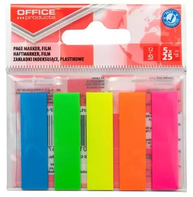 Produktbild von Indexierungs-Lesezeichen PP 12x45mm 5x25 Neonfarben