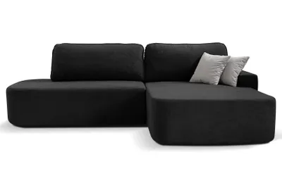 Produktbild von Ecksofa GAVI L-Form 270 cm – mit Schlaffunktion & Bettkasten, Schwarz, Eckseite rechts