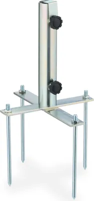 Produktbild von Relaxdays Rasendorn für Sonnenschirm, 25 - 40 mm, Strandschirm & Wäschespinne, rasenschonender Schirmständer, silber