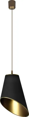 Produktbild von Hängeleuchte, Stoff, schwarz, gold, 30 cm, FOGLIE DI SOLE