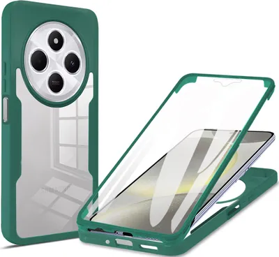 Produktbild von Schutzhülle für Xiaomi Redmi 14C, Eingebautem Displayschutz 360 Grad Komplettschutz Handyhülle Grün