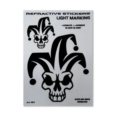 Produktbild von Aufkleber Reflektierende Schädel Joker-Sticker 9 x 13 cm
