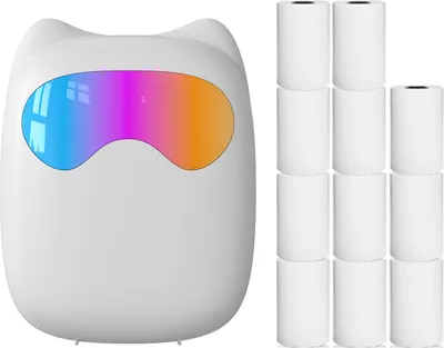 Produktbild von M7 Mini-Drucker Thermodrucker Bluetooth Fotodrucker Etikettendrucker, mit 11 Papierrollen (57x25mm), App-Steuerung, iOS Android