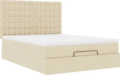 Produktbild von Ottoman-Bett mit Matratze Creme 140x200 cm Stoff