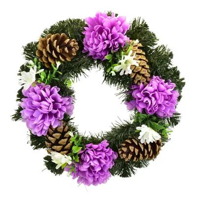 Produktbild von Herbstkranz mit lila Chrysanthemen Ø30 cm