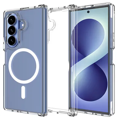 Productafbeelding van Hoesje geschikt voor Samsung Galaxy Z Fold8 Ultra / Z Fold7 - Compatibel met MagSafe - Military Grade Backcover - Transparant