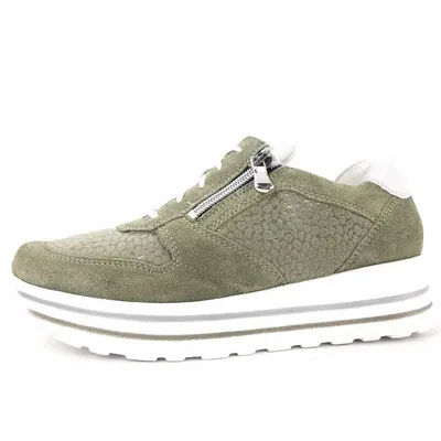 Produktbild von Waldläufer H-Lana Damenschuhe Schnürschuhe Sportive Sneaker Grün Freizeit, Schuhgröße:EUR 41 | UK 7