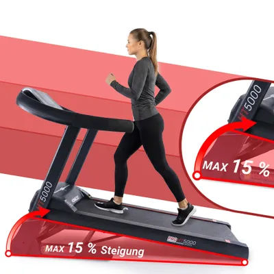 Produktbild von Miweba Sports Laufband HT5000 | Klappbar - breite Lauffläche - Heimtrainer - 12 Programme - App - Incline bis 15% Steigung - bis 18 km/h - 2600 Watt