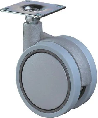 Produktbild von BS Rollen Lenkrolle Durchmesser 40mm Tragkraft 20kg Kunststoffrad grau Platte 42x42mm - F328.040