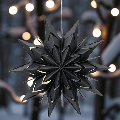 Produktbild von Hänge-Poinsettie - Schwarz - 40 cm - Weihnachtsdekoration