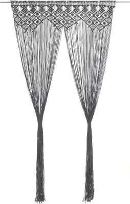 Produktbild von vidaXL Makramee Vorhang Anthrazit 140x240 cm Baumwolle - Vorhang - Vorhänge - Gardine - Gardinen
