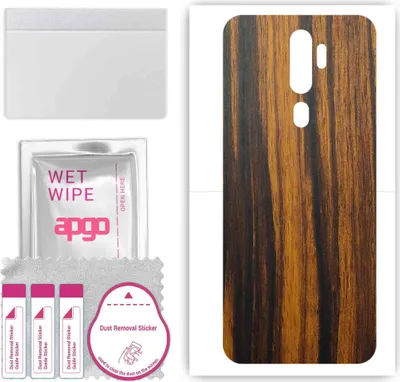 Produktbild von apgo Rückseite Schutzfolie, Skin, kompatibel mit Oppo A9, Hinten Displayschutzfolie aus Vinylfolie, kratzfest, einfache Montage - Tigerwood