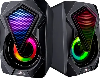 Image de No Fear Ensemble de haut-parleurs 2 pièces - Lumineux - Connexion USB - Bluetooth/ Aux - Noir