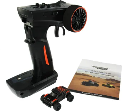 Produktbild von Mini RC Offroader 1:76 2WD 2.4Ghz 4-Kanal Steuerung 54x41x26mm 30 Min. Fahrzeit Dachlampen