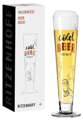 Bierglas 330 ml, Kristall, Höhe 24,9 cm, Ø 7,5 cm, Heldenfest