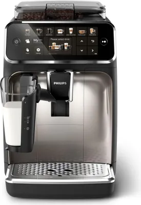 Produktbild von Philips Kaffeevollautomat 5400 Series, 12 Kaffeespezialitäten, LatteGo Milchsystem, Touchdisplay, Schwarz (EP5447/90)