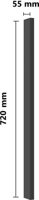 Produktbild von Unterschrank Passleiste Anthrazit Küche NESSA / SCANDI / AVA / OLD Style Küchenzeile Küchenblock Einbauküche - Breite 5,50 cm x Höhe 72,00 cm x Tiefe 1,60 cm.