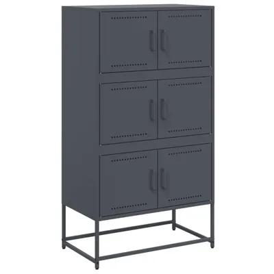 Obrázek produktu pro Příborník antracitový 68,5 x 38,5 x 123,5 cm ocel