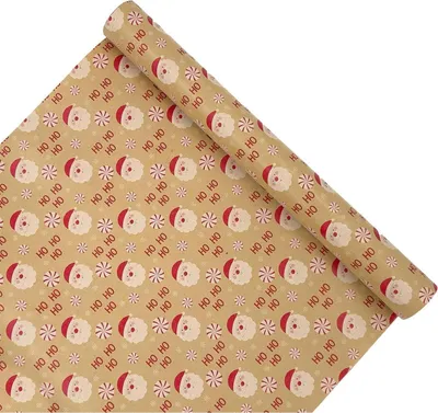 Obrázok produktu pre HBell Santa Claus Xmas kraft baliaci papier 43cm x 15m Vianočné slávnostné dekorácie