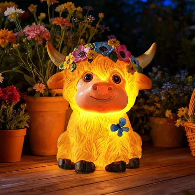 Image de Sonnen-Gartenornement : Vache - Décoration résistante aux intempéries pour l'extérieur