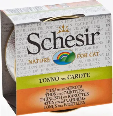 Produktbild von Schesir Dose in Brühe Thunfisch & Karotten 70g