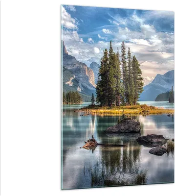 Produktbild von Bilder auf glas - Einteilig - See Landschaft Natur - 80x120cm - Glasbilder - Wandbilder - Bilder - zum Aufhängen bereit - Wanddekoration aus Glas - Glas Bilder - Wandbild auf Glas - GPA80x120-4133