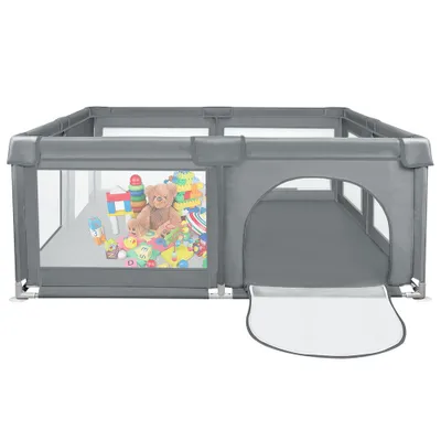 Produktbild von 120x120cm Baby Laufstall Faltbar,Laufgitter mit 50 Bällen Krabbelgitter für Baby & Kleinkinder Dunkelblau