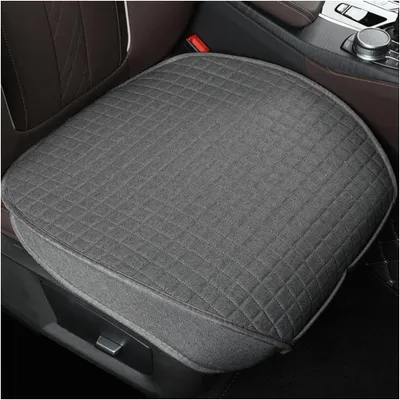 Immagine prodotto di 2 cuscini per sedili auto, in lino, con base antiscivolo, traspiranti, grigi, per sedili auto