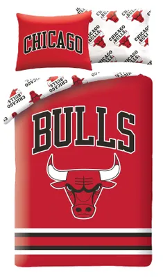 Immagine prodotto di Chicago Bulls Bettbezug 140 x 200 cm - 70 x 90 cm - Poliestere - Rot