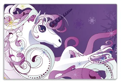 Produktbild von Wallario Frühstücksbrettchen aus Glas 20 x 30 cm mit rutschfesten Füßen, Motiv Einhorn in lila und pink