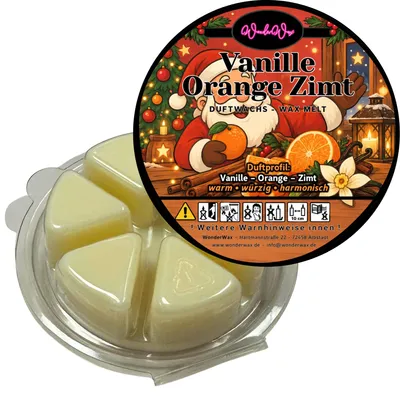 Produktbild von WonderWax Duftwachs Weihnachten Wax Melts für Duftlampe, 6 Ecken Duftmelt Wachsmelt Sojawachs Duftwachs Würfel für Raumdüfte, Wachs Duftöl Winter Indoor Schmelzen für Aromalampe Spicy Vanille Orange Zimt