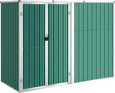 Image de vidaXL Abri de jardin vert 225x89x161 cm Acier galvanisé