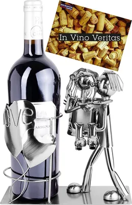 Immagine prodotto di BRUBAKER portabottiglie amanti scultura in metallo regalo con carta regalo