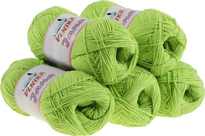 Produktbild von 5 x 100g Strickgarn Jana Häkelgarn Strickwolle Häkelwolle, Farbauswahl, Farbe:hellgrün