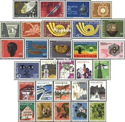 Produktbild von Briefmarken Schweiz 1973 Mi 988-1016 (kompl.Ausg.) Jahrgang 1973 komplett postfrisch Jahresereignisse