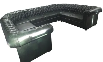 Produktbild von Chesterfield Ecksofa U Form Ledersofa Ecksofas Leder Couch Modern Neu