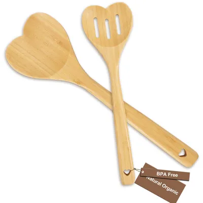 Herz-Löffel-Set aus Akazienholz, 2-teilig, Küchenhelfer