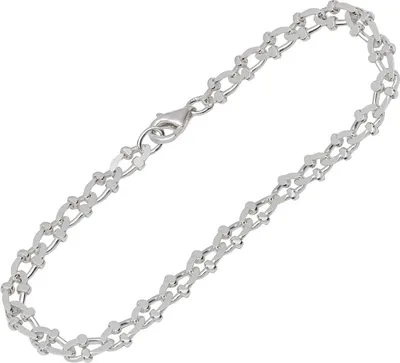 Produktbild von Armband 925 Sterling Silber 19cm Königskette 2 fach diamantiert Damen Armkette