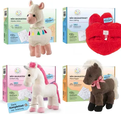 Image de cucicuci DIY set de couture 4 pièces alpaga/cœur/licorne/cheval