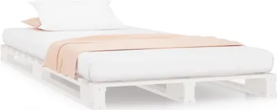 Produktbild von vidaXL Palettenbett Weiß 75x190 cm Massivholz Kiefer