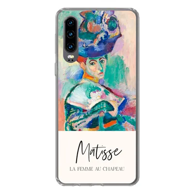 Produktbild von MuchoWow® Handyhülle Schutzhülle Hülle für Huawei P30 Die Frau mit dem Hut - Matisse - Kunst Silikon Softcase Handy Hülle - Kartenbesitzer