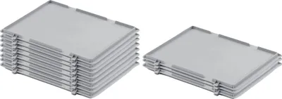 Produktbild von SparSet 10x Scharnierdeckel für Eurobehälter | BxT 40x60cm | Eurobox, Transportbox, Transportbehälter, Stapelbehälter