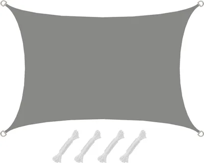 Produktbild von UPF50+ UV Sonnensegel 2x3 Polyester Rechteck Wasserabweisend Garten Balkon Grau