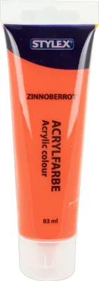 Produktbild von Stylex 28646 Acrylfarbe 83 ml Tube Zinnoberrot matt Künstlerfarbe