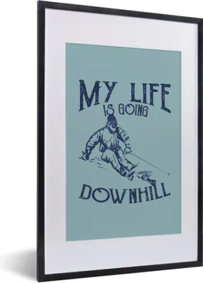 Produktbild von MuchoWow® MuchoWow® Gerahmtes Poster Jahrgang - Ski - Schnee 40x60 cm - Poster mit zchwarzem Bilderrahmen - Poster in Rahmen