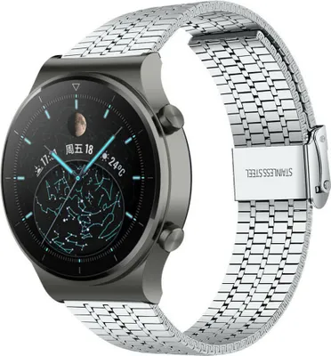 Produktbild von Strap-it Huawei Watch GT 2 Pro Edelstahlarmband (Silber)